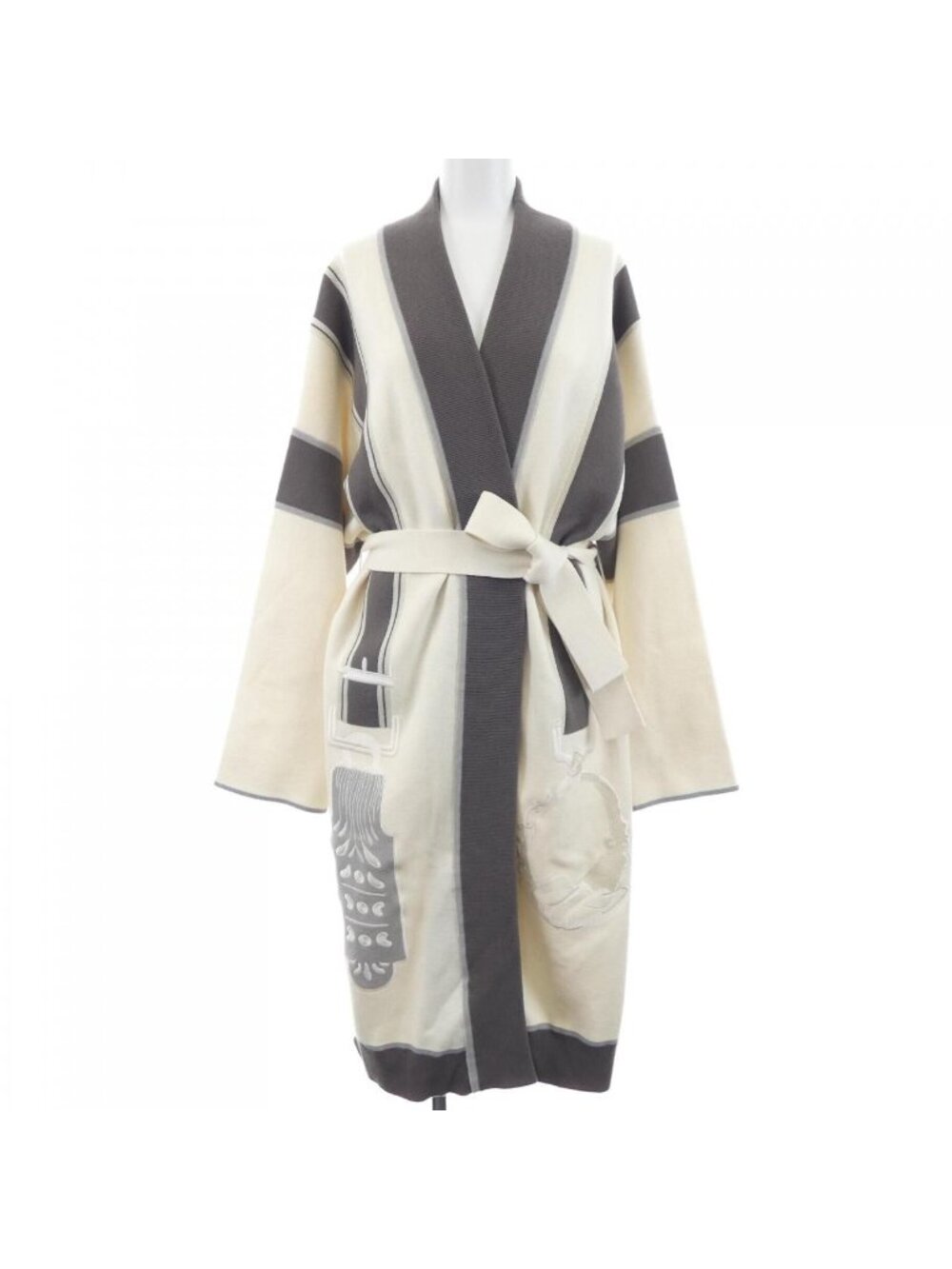 Hermes Long Cardigan Beige